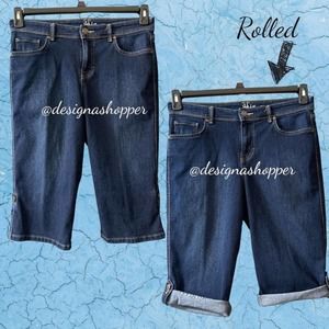 Style and Co Skimmers Blue Denim Skimmers with Optional Roll Up Cuffs, Size 10